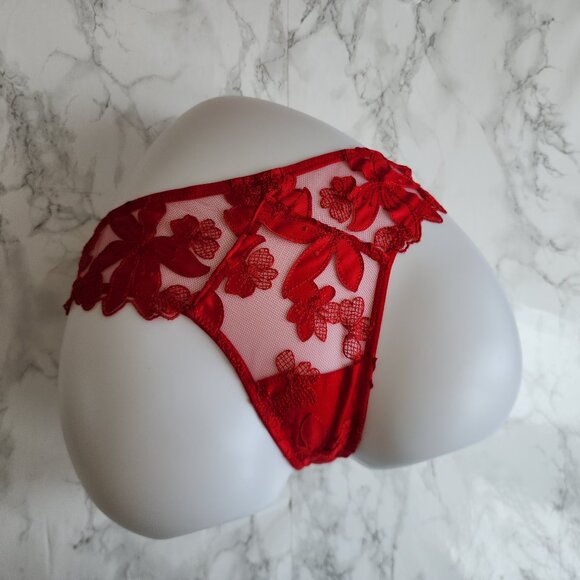 VICTORIA'S SECRET VERY SEXY ZIGGY GLAM FLORAL EMBROIDERY THONG PANTY - Picture 5 of 8